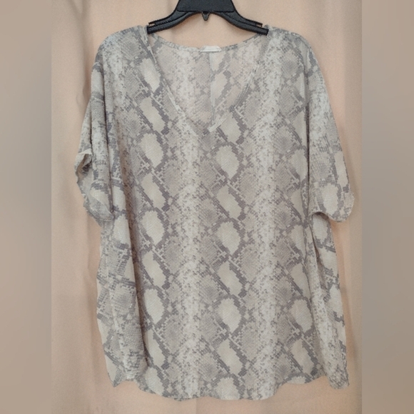 Entro Sheer Snake Skin Print Shirt - Picture 1 of 4